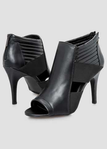 Quilted Open Toe Bootie - Wide Width