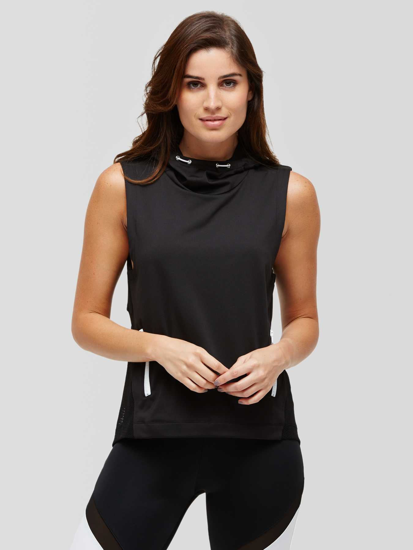 Peony Sleeveless Mesh Hoodie