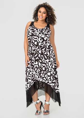 Mesh Hi-lo Maxi Dress