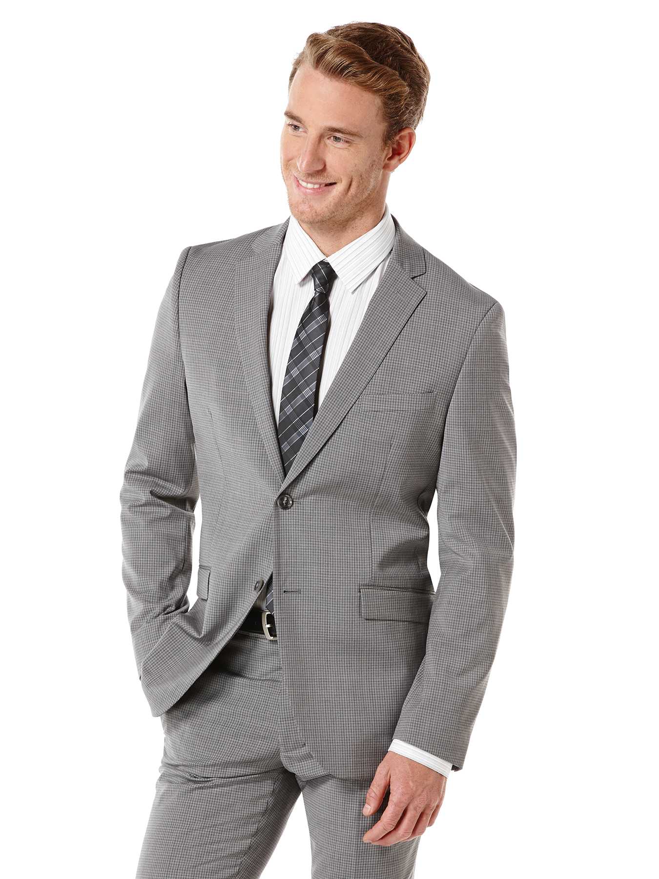 Perry Ellis Slim Fit Micro Check Suit Jacket