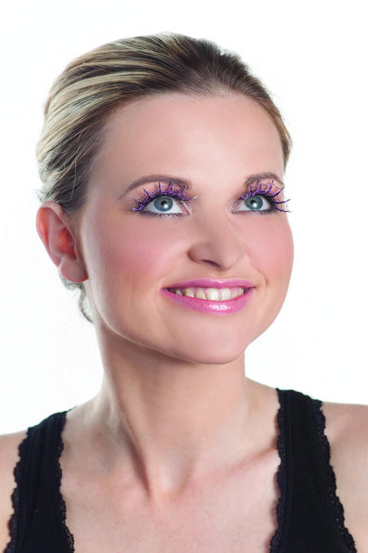 Purple Glitter Spiderweb Sexy Ravewear Eyelashes