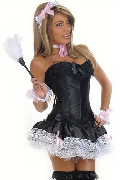 6 PC Sexy French Maid Costume