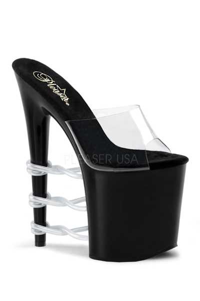 Clear Black Light Blue UV Tube High Heels