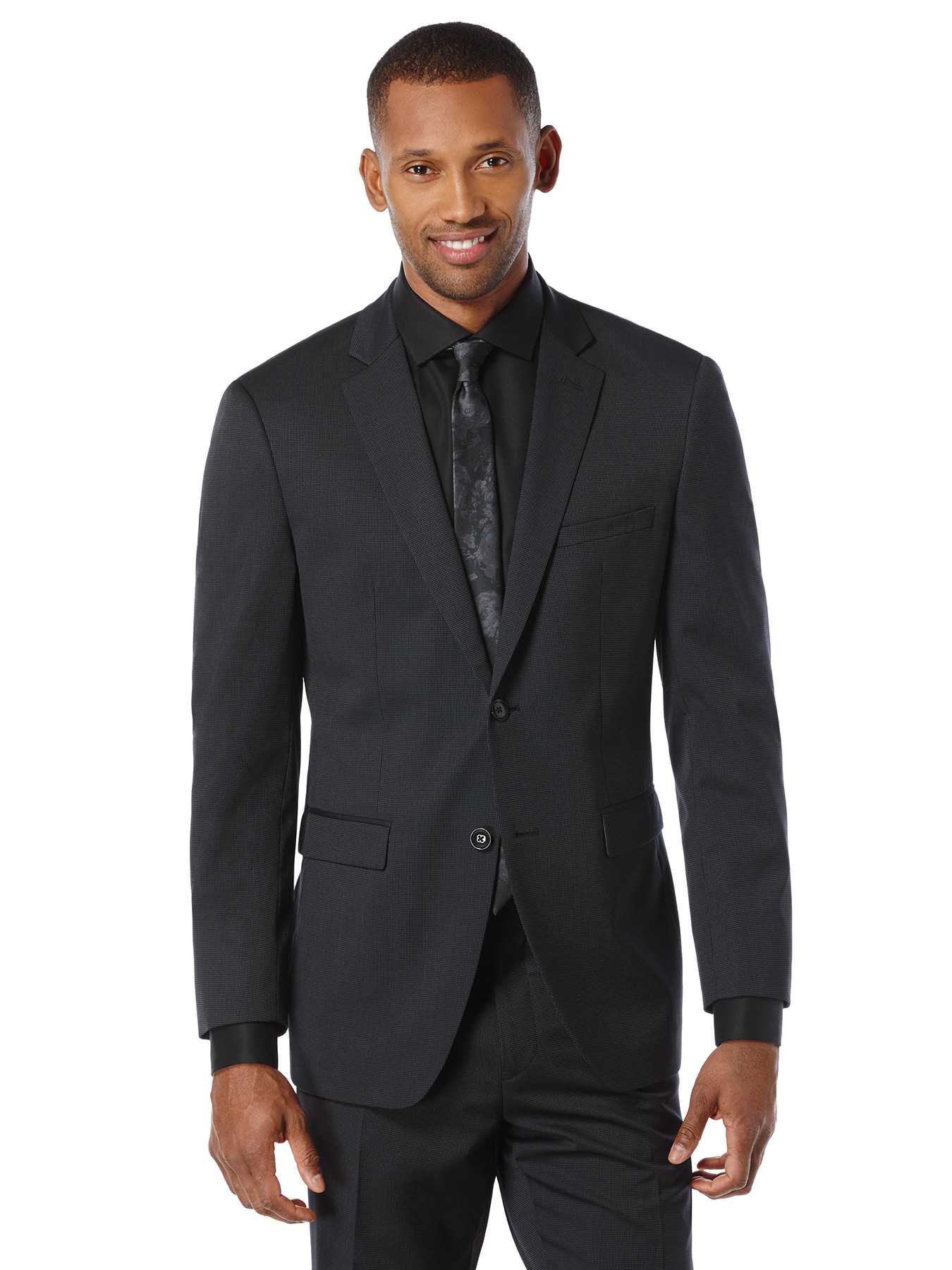 Perry Ellis Modern Fit Black Pin Dot Suit Jacket