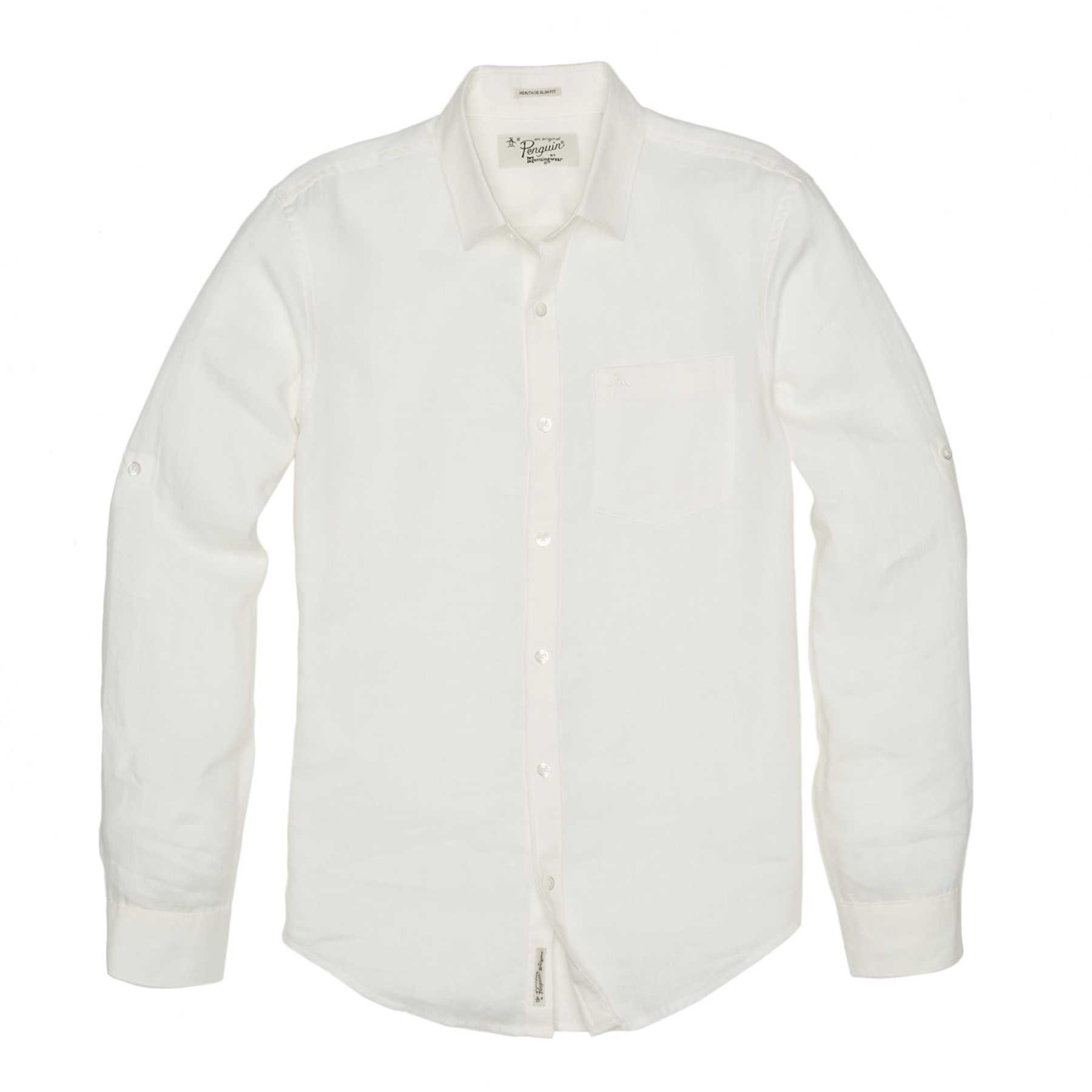 Original Penguin ROLLED SLEEVE LINEN SHIRT