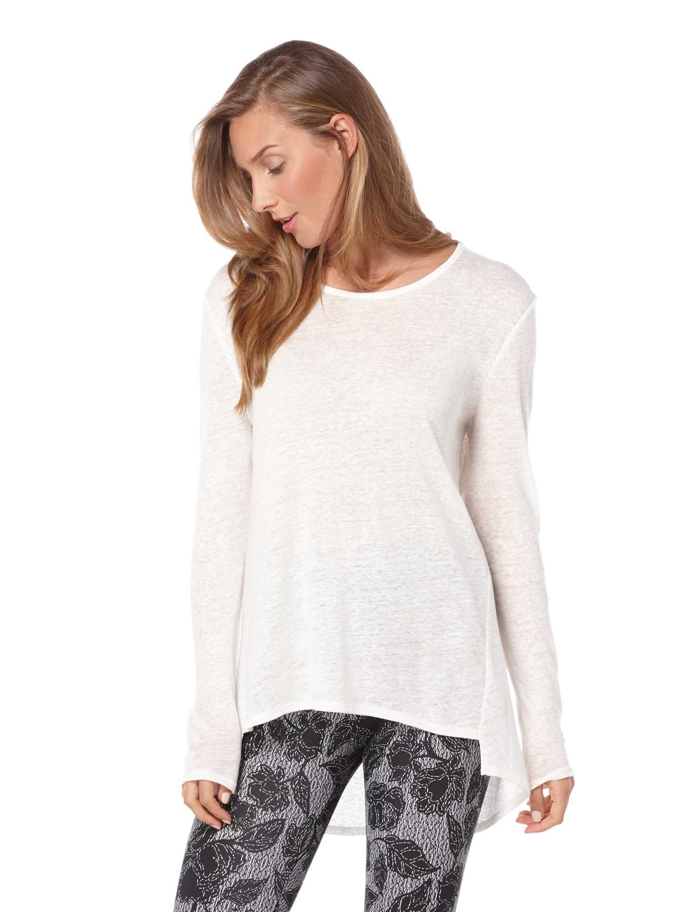 Peony Long Sleeve Linen Top