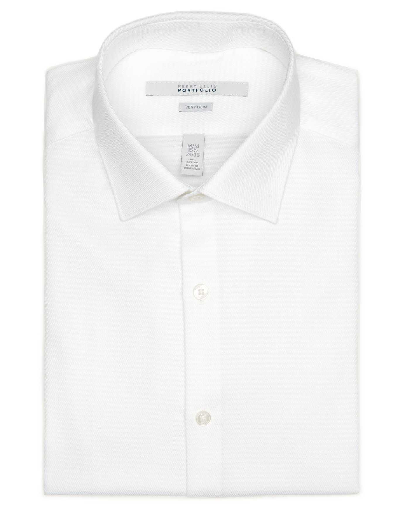 Perry Ellis Very Slim Solid Dobby Dress Shirt