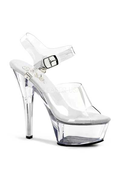 Clear Strappy Peep Toe Platform High Heels