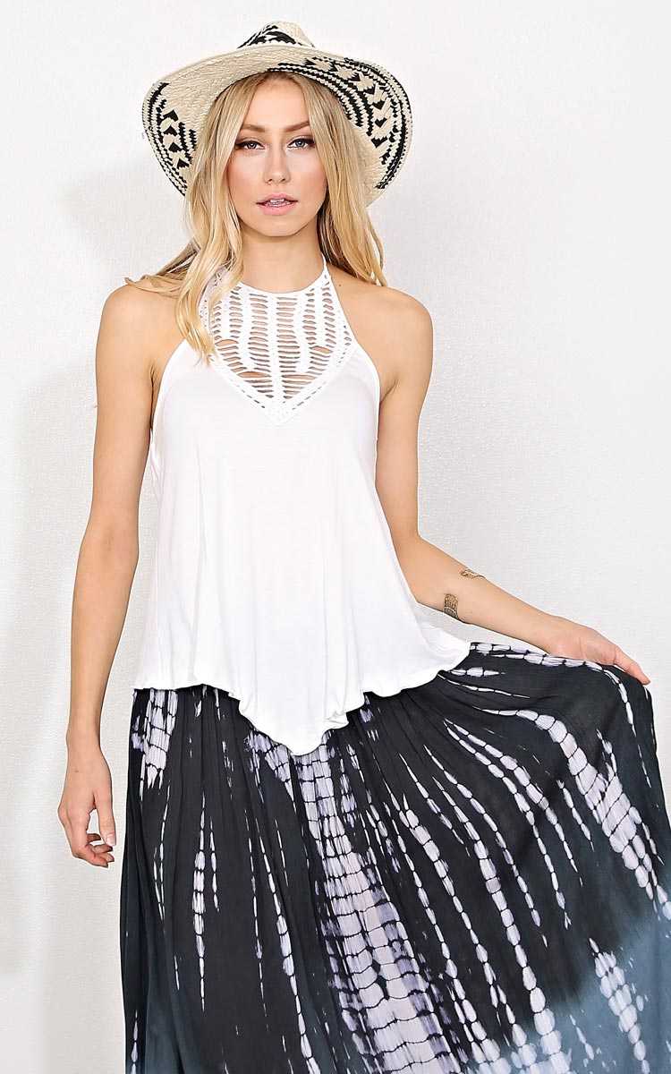 Pure Bliss Knit Halter Top - - White in Size by Styles For Less