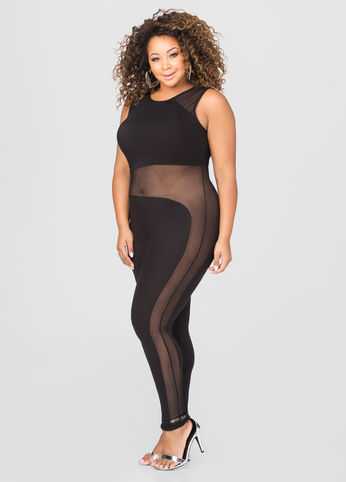 Mesh Colorblock Catsuit