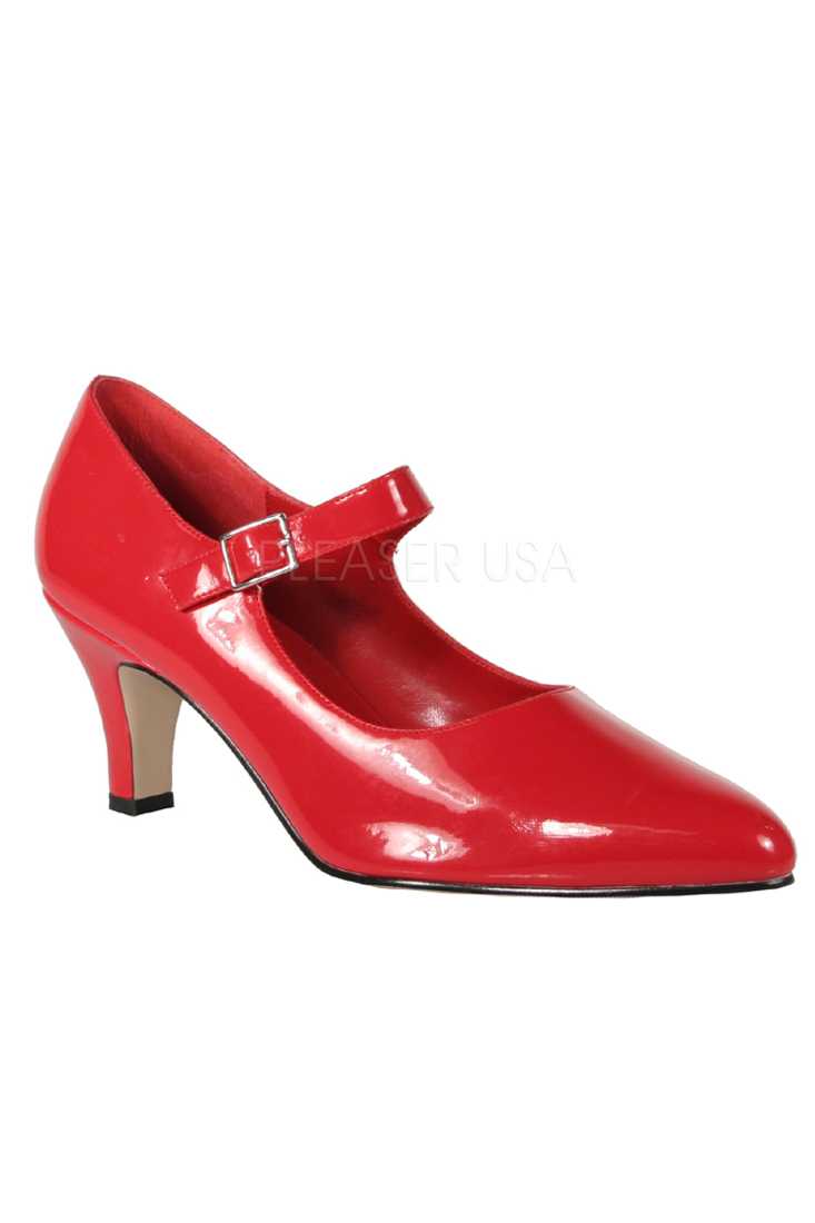 Red Single Sole Pointy Heels Patent Faux Leather