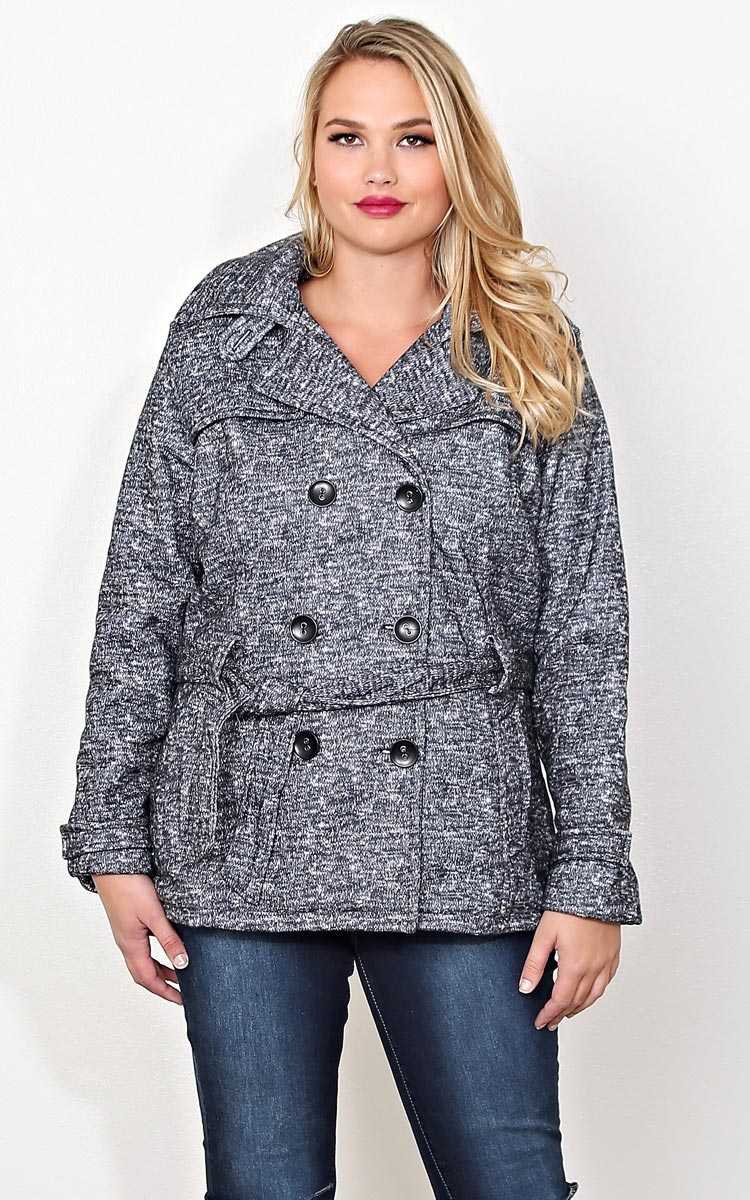 Plus Size YMI Cold Facade Peacoat - Black/White in Size by Styles For Less