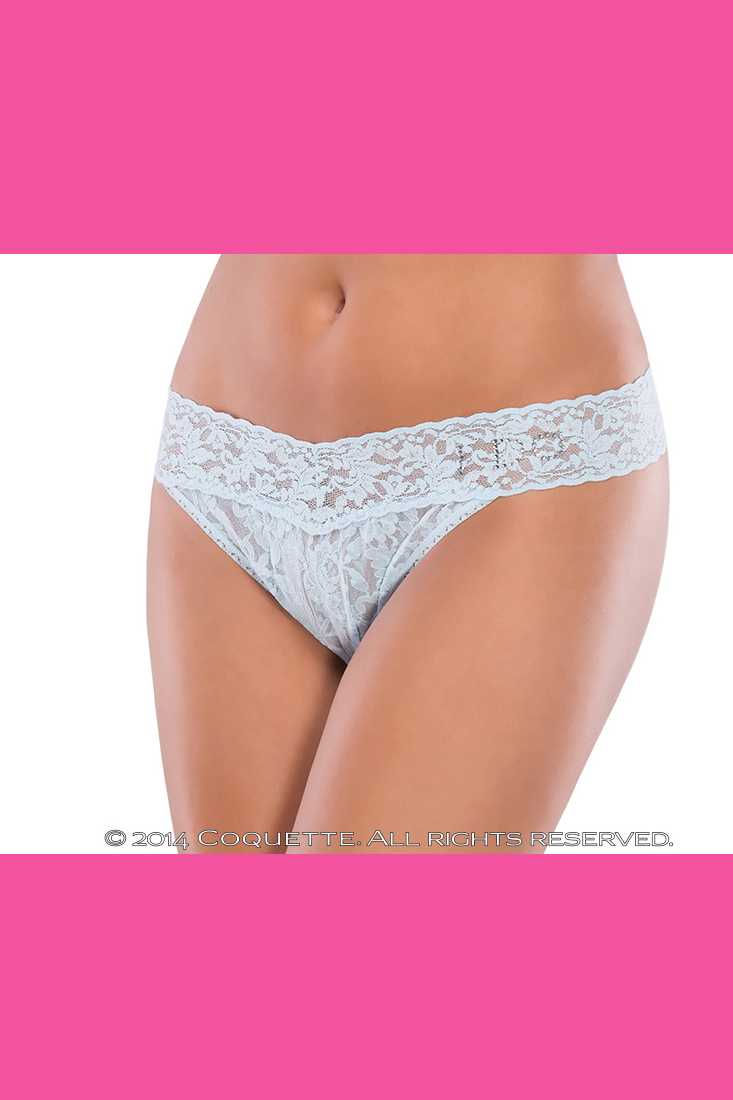 Blue Rhinestone I Do Thong Panty