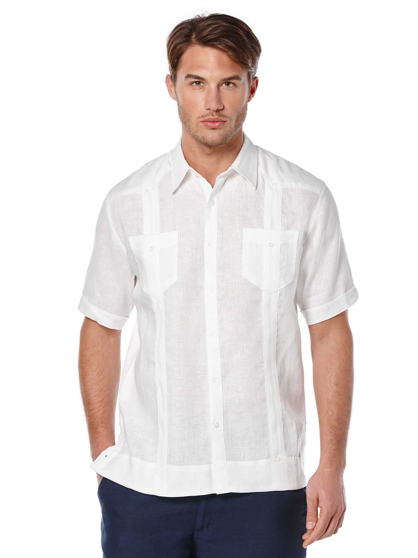 Cubavera 100% Linen Short Sleeve 2 Upper Pocket Guayabera