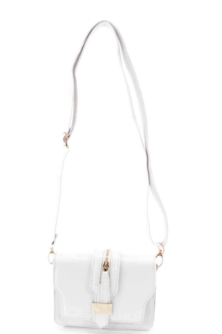 White Faux Leather Mini Handbag