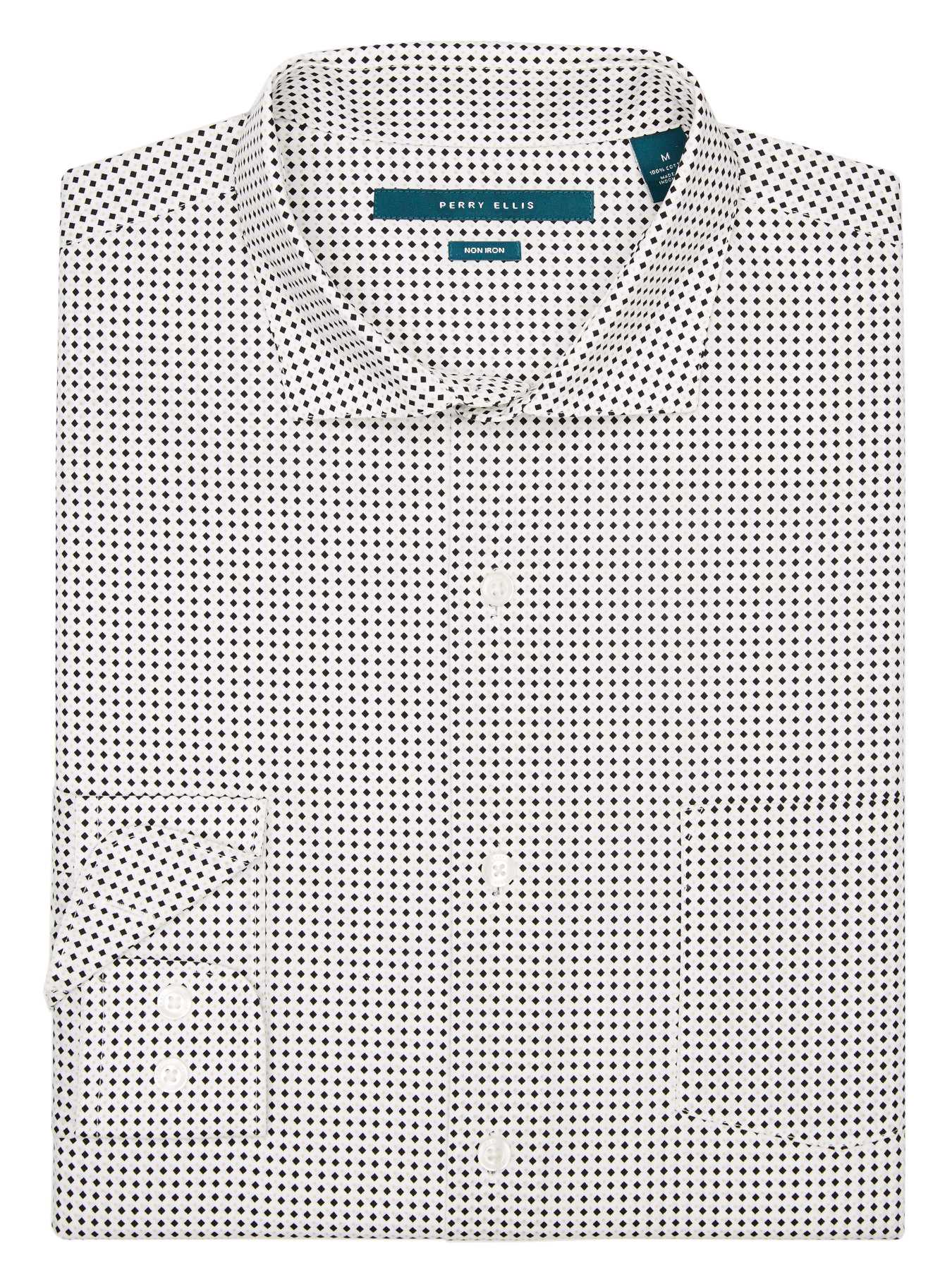 Perry Ellis Non-Iron Diamond Dot Print Shirt