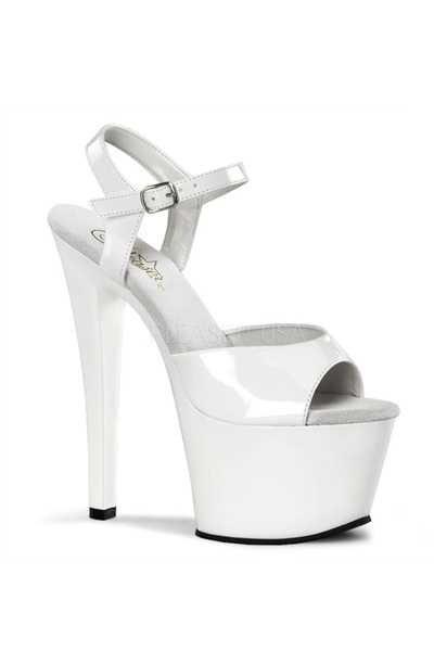 White Patent Peep Toe Platform High Heels