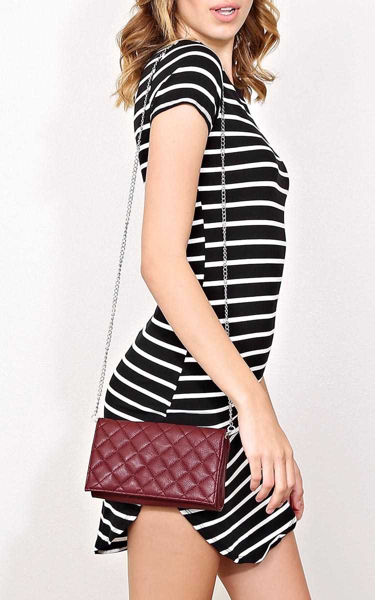 Quilted Chainlink Crossbody - N/S - Black by Styles For Less