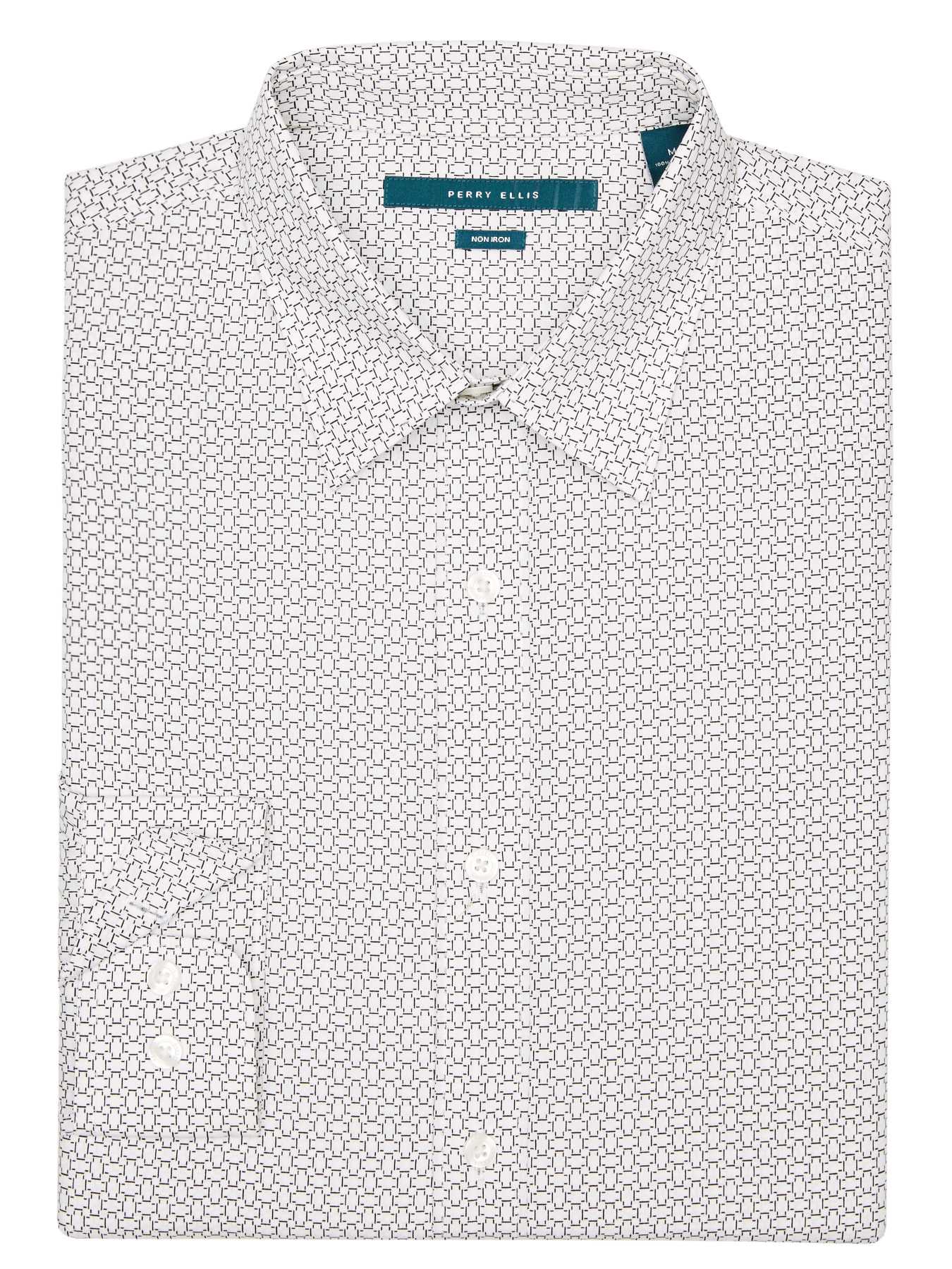 Perry Ellis Non-Iron Dashed Pebble Print Shirt