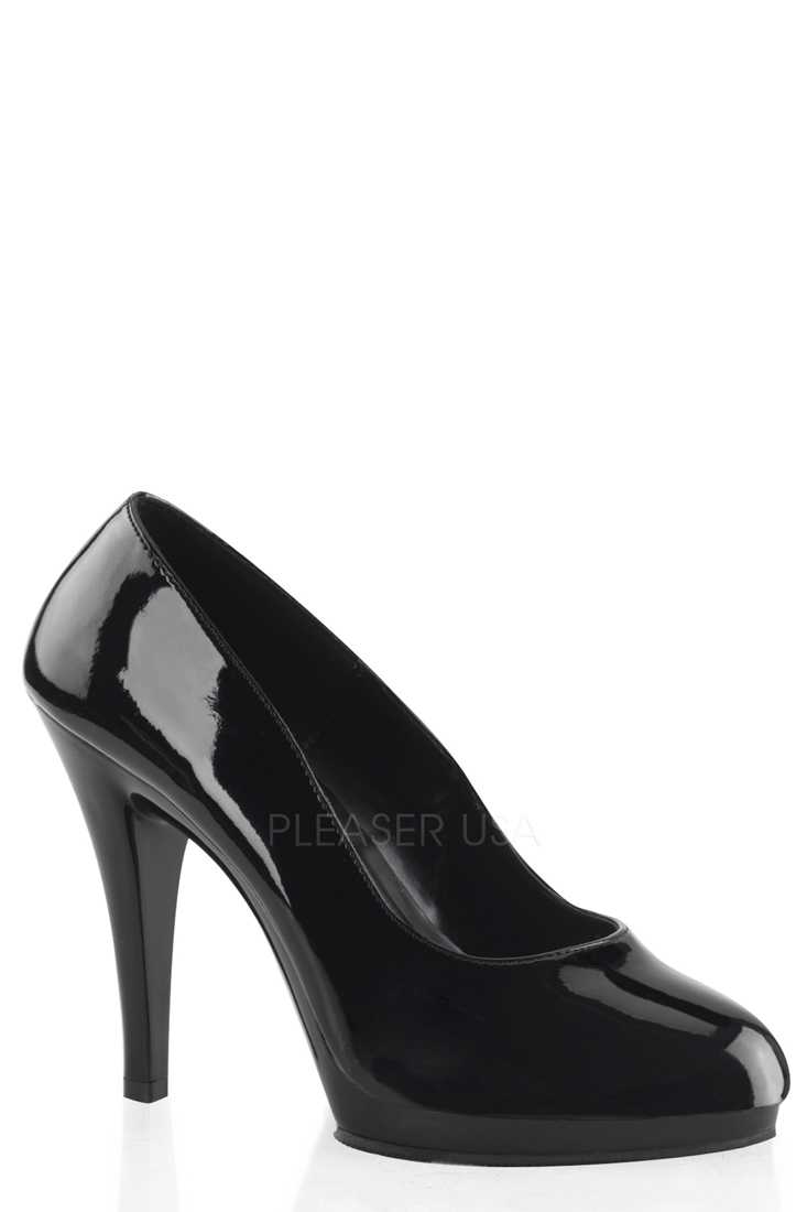 Black Closed Toe Pump High Heels Patent