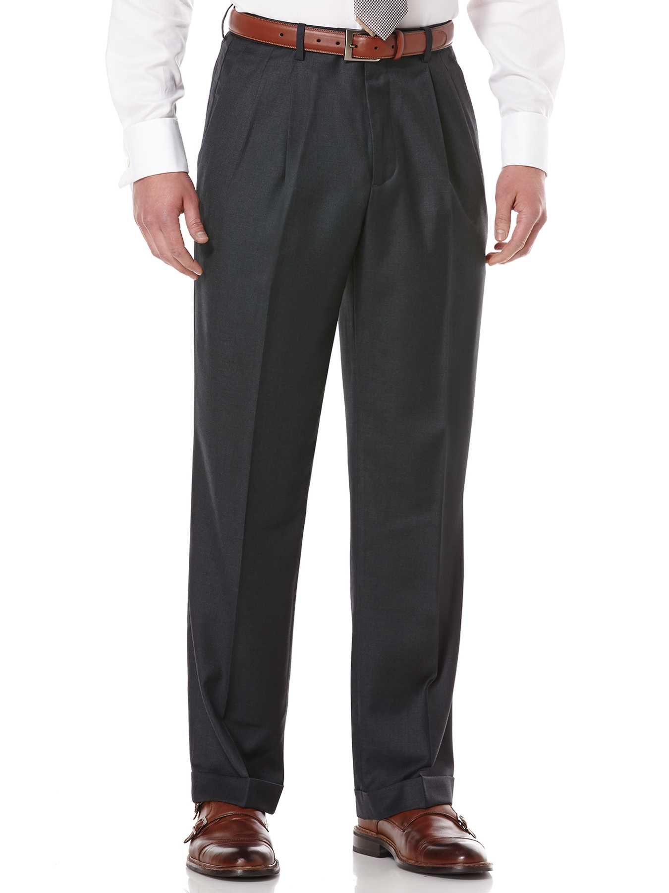 Perry Ellis Double Pleated Classic Fit Portfolio Pant