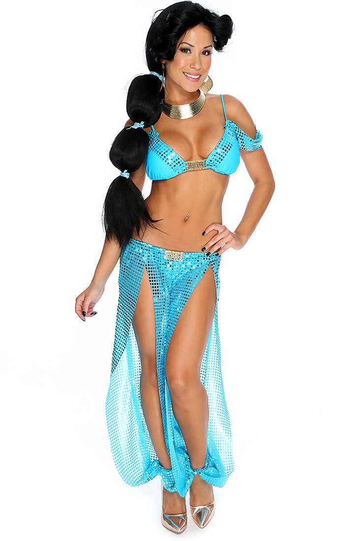 Sexy Blue Princes J 2. Piece Sequin Costume