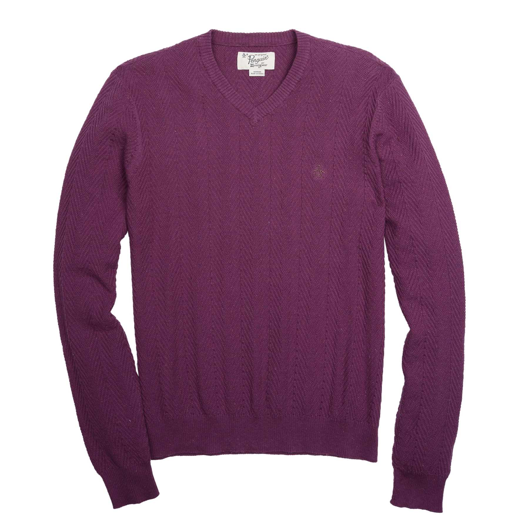Original Penguin DONEGAL HERRINGBONE V-NECK SWEATER
