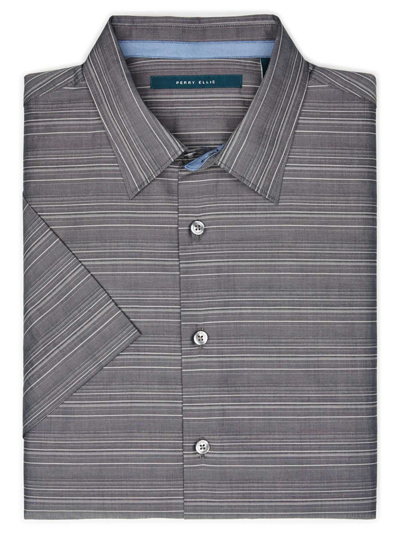 Perry Ellis Short Sleeve Iridescent Stripe Shirt