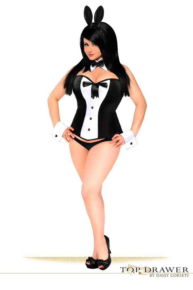 4 PC Sexy Tuxedo Bunny Costume Plus