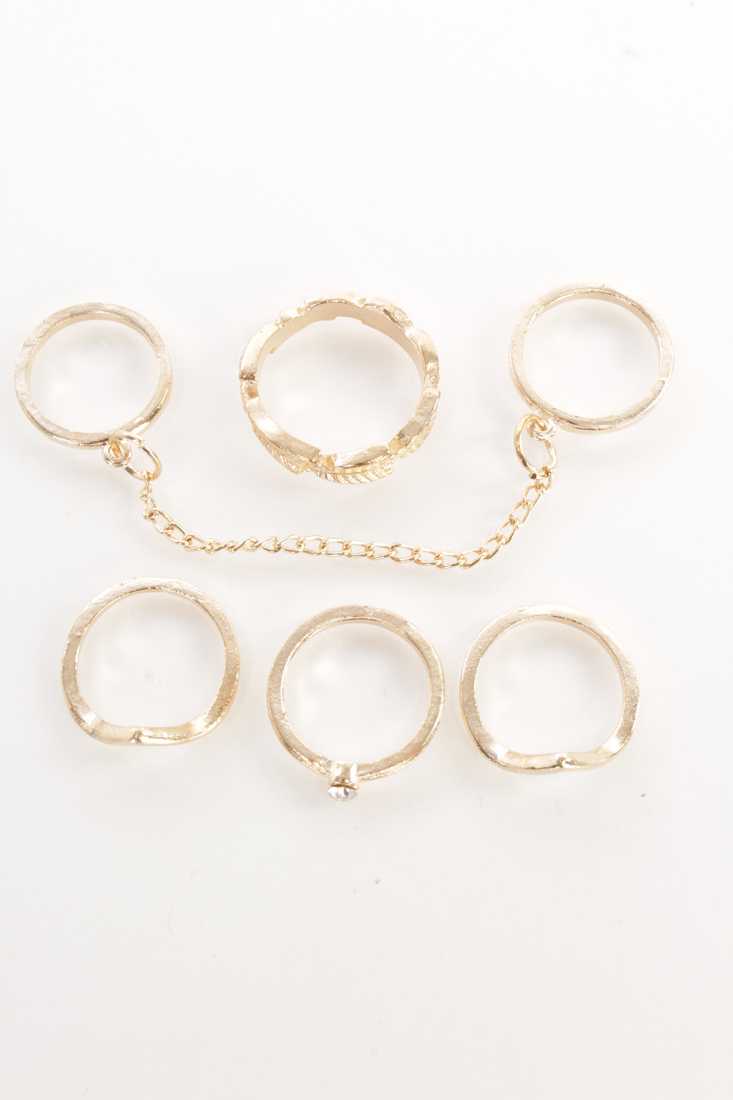 Gold High Polish Metal Midi Ring Set