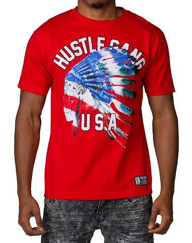 HUSTLE GANG MENS Red Clothing / Tops