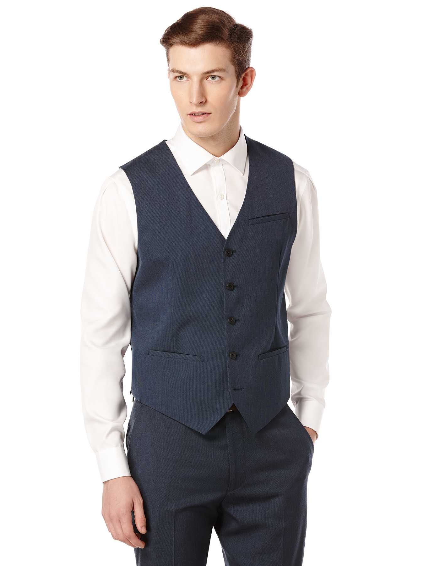 Perry Ellis Textured Solid Suit Vest