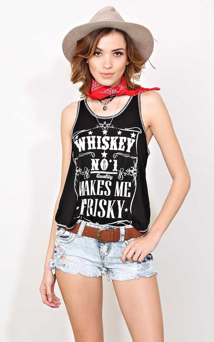 NO. 1 QUALITY Knit Graphic Tank - - Black in Size by Styles For Less