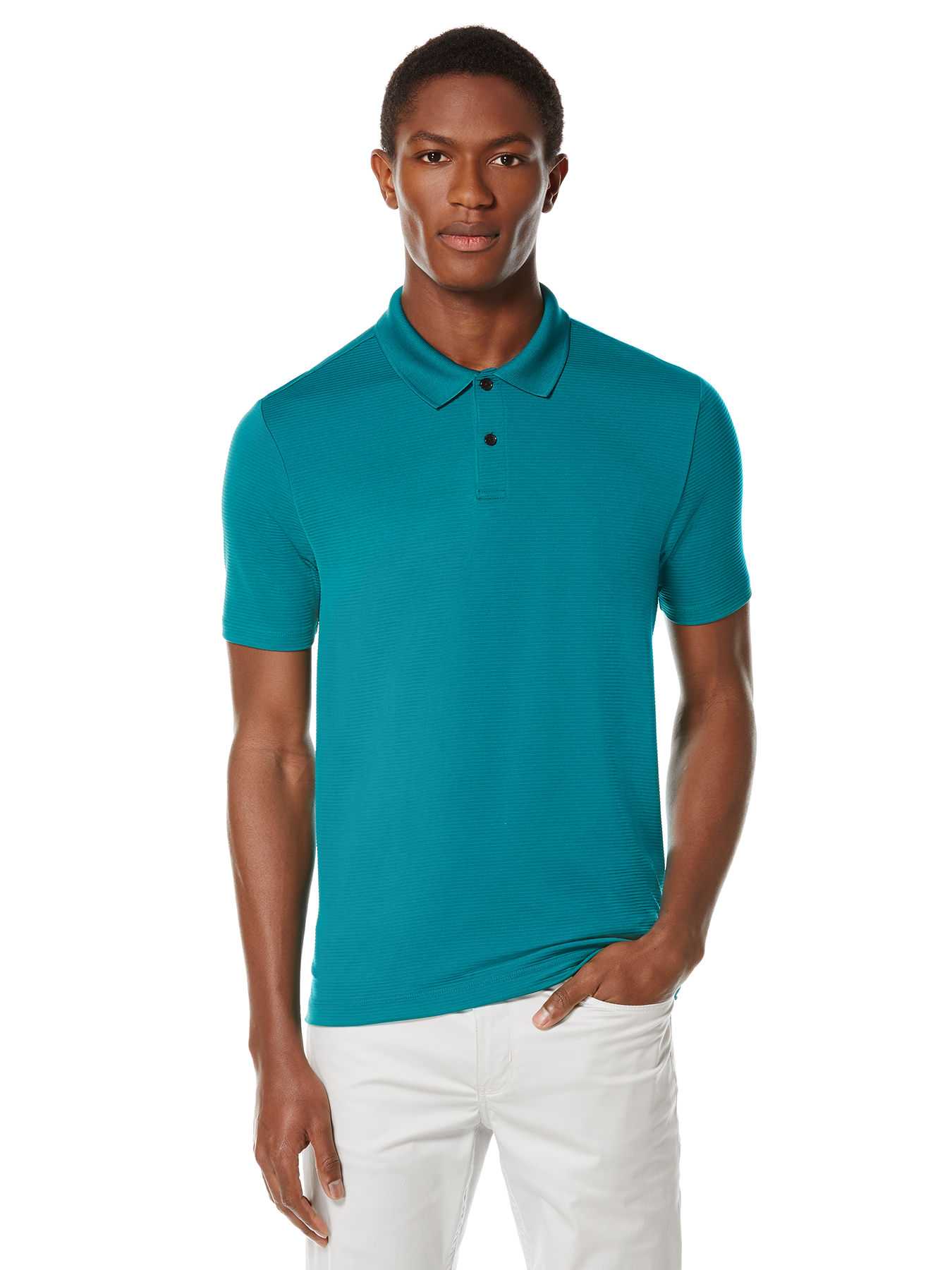 Perry Ellis Short Sleeve Textured Rib Polo