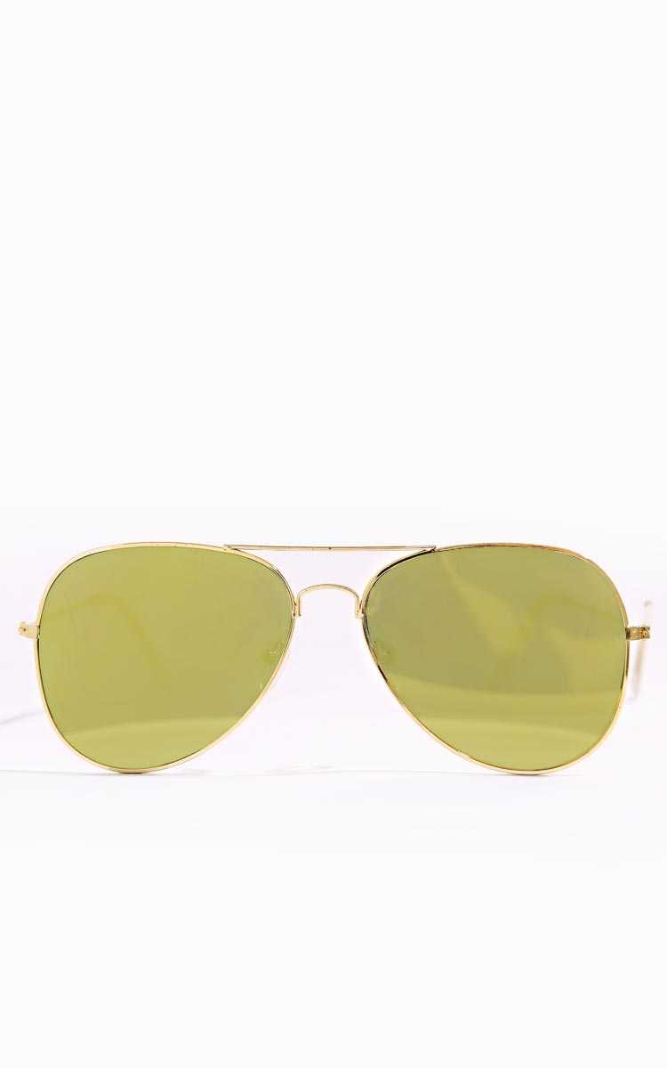 Baja Revo Aviator Sunglasses - N/S - Gold by Styles For Less