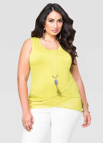 Chiffon Tulip Hem Tank