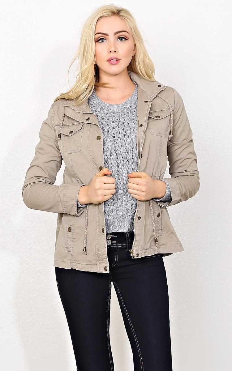 Santa Clarita Hooded Anorak - LGE - Khaki in Size Large by Styles For Less