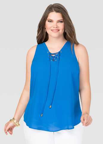 Grommet Lace-Up Tank