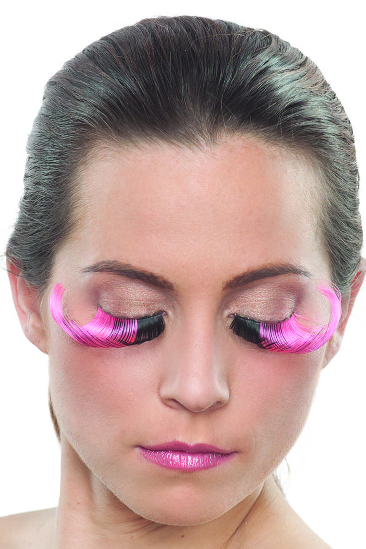 Pink Black Two Tone Sexy Ravewear Curled Eyelashes