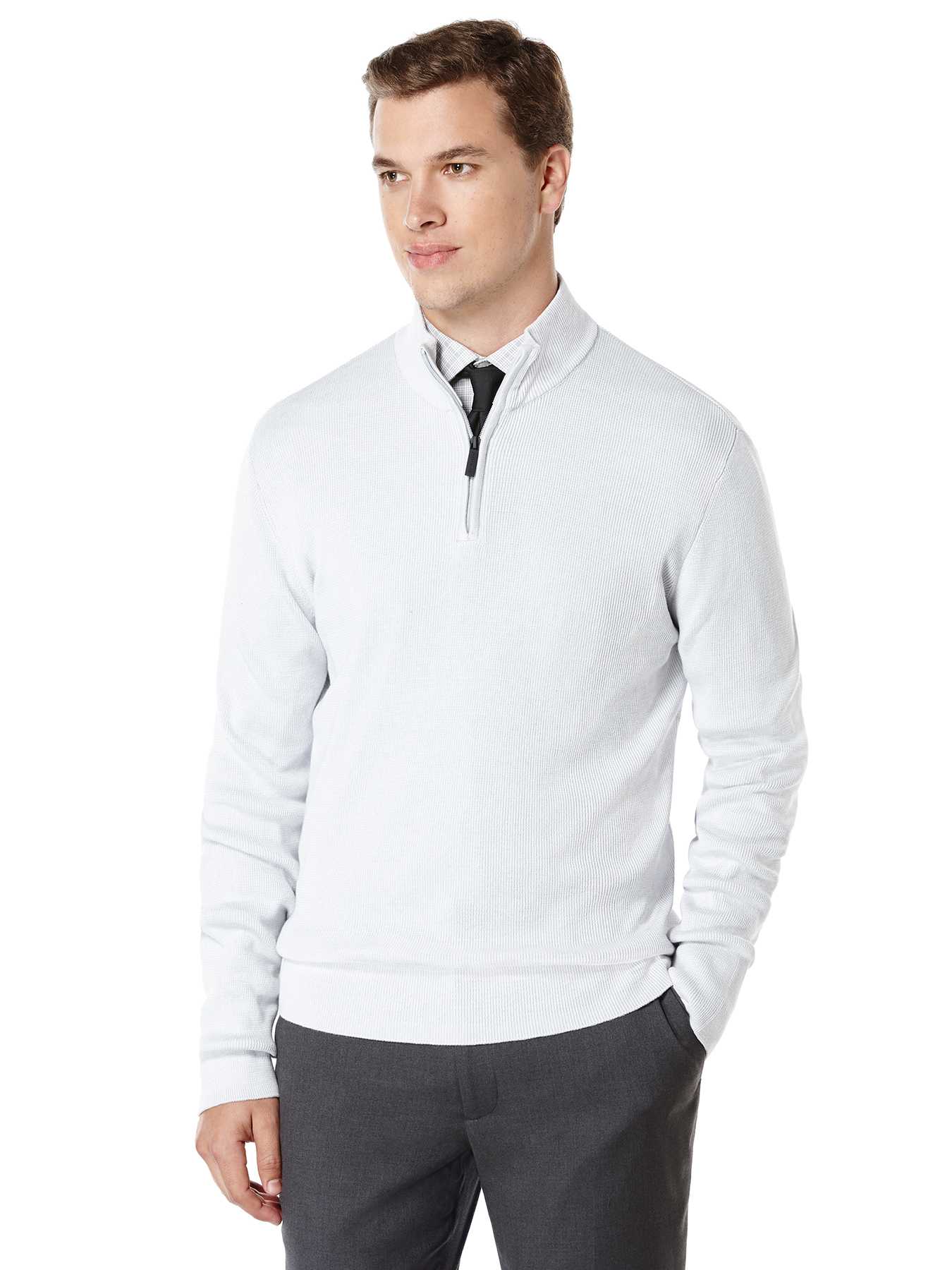 Perry Ellis Long Sleeve Quarter Zip Sweater