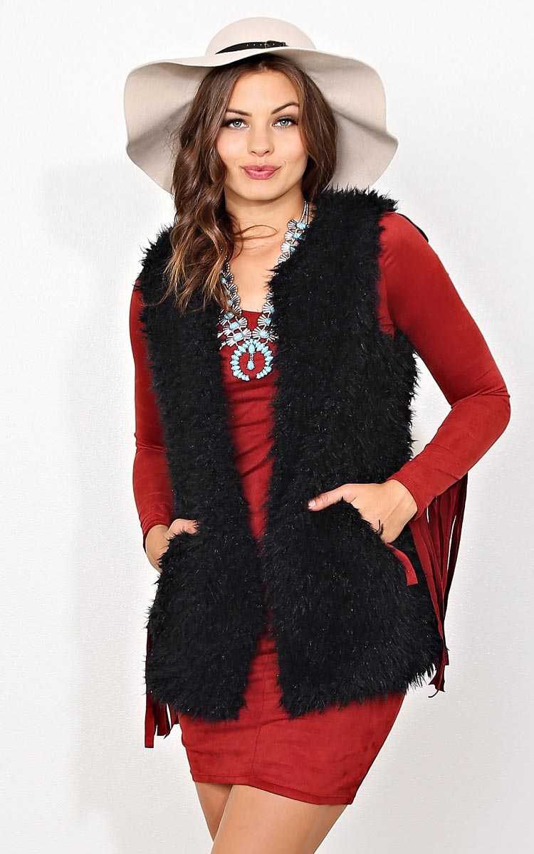 Posh Faux Shearling Vest - MED - Ivry/Natrl in Size Medium by Styles For Less