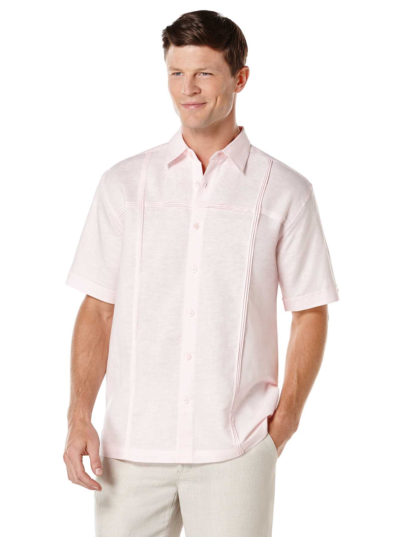 Cubavera Short Sleeve Tuck Panels Shirt