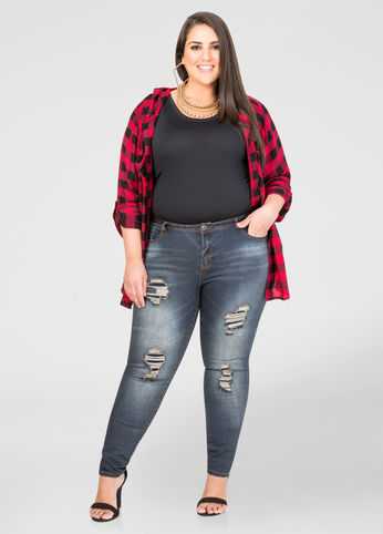 Destructed Bum Lifter Skinny Jean