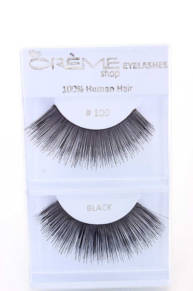 Black Full Volume Lengthening Glamour Human Hair Eyelashes