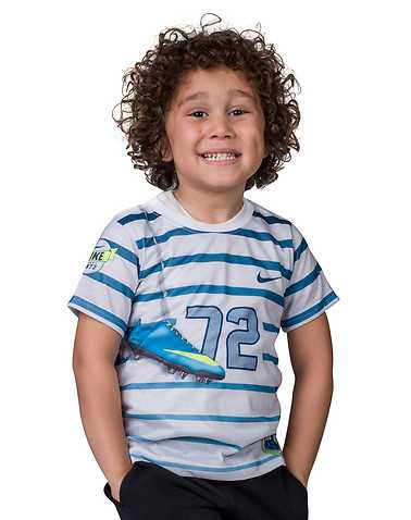 NIKE BOYS White Clothing / Short Sleeve T-Shirts L / 6