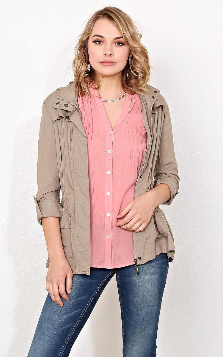 Spring Fling Woven Anorak - LGE - Khaki in Size Large by Styles For Less