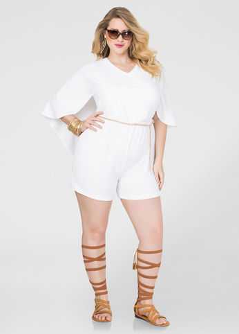 Chain Belt Cape Romper