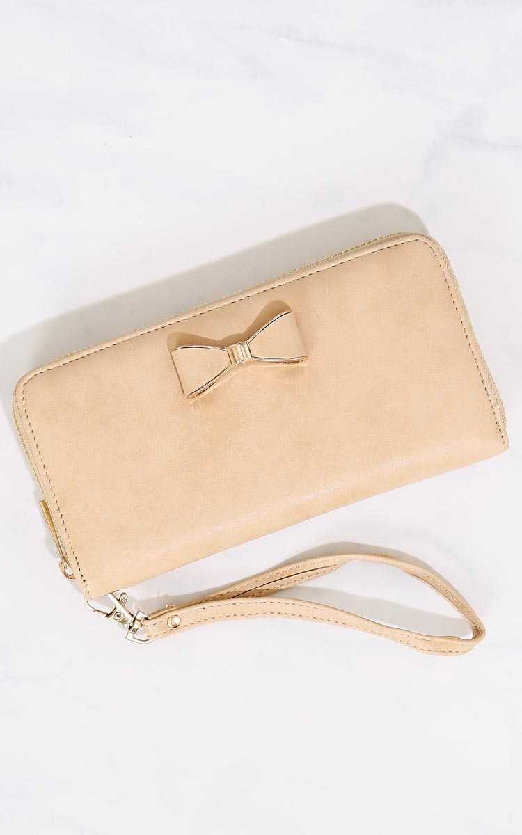 Posh Bow Zippered Wallet - N/S - Black by Styles For Less