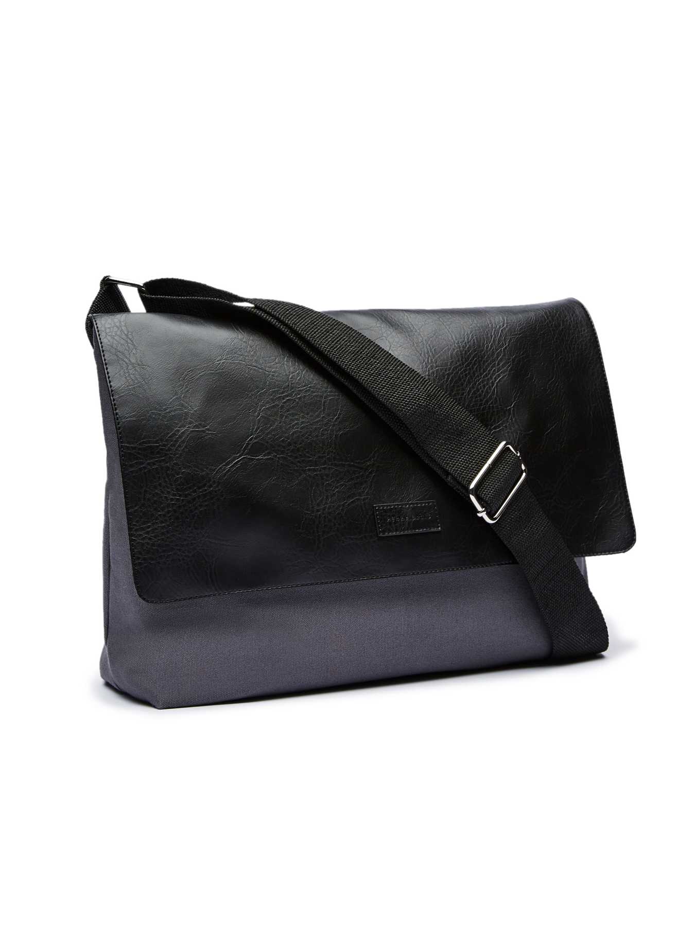 Perry Ellis Leather and Canvas Messenger Bag