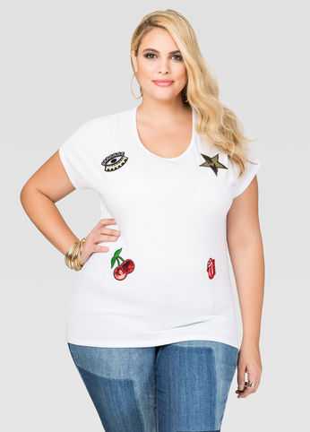 Ribbed Patches Hi-Lo Tee